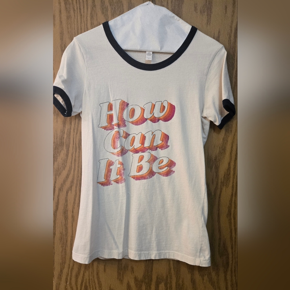 Lauren Daigle Graphic Tee - Cream with Navy Trim And Lyrics On The Front